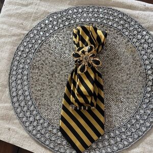 Elegant Black and Gold Striped tie